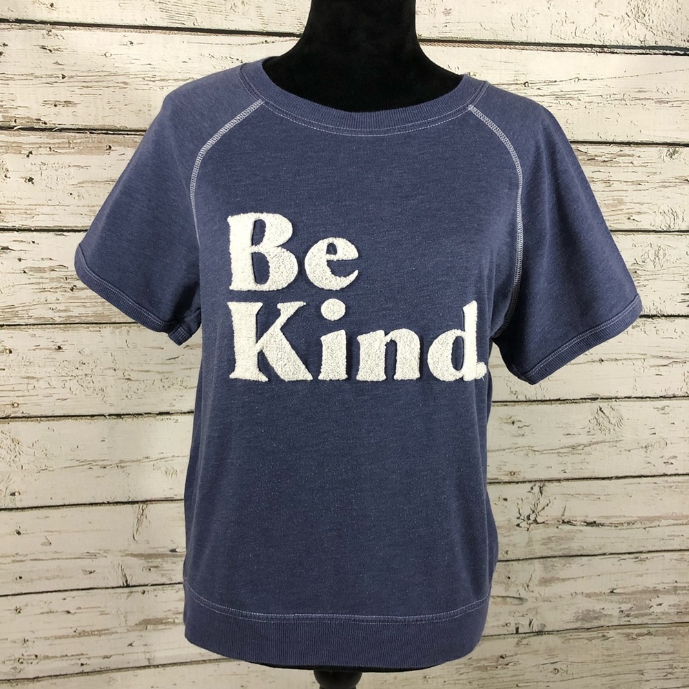 🌿Be Kind Short Sleeved Blue Sweatshirt